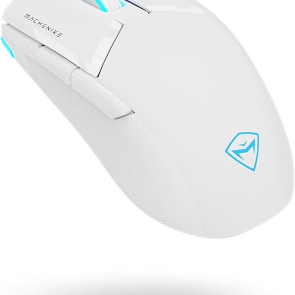 MACHENIKE M7 Pro Gaming Mouse (PAW 3104 Sensor) Wireless/Wired RGB Computer Mouse with 8000 DPI and 6 Programmable Buttons, High Performance Lightweight Gaming Mouse for PC/Mac - White